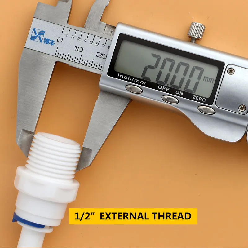 1/2 "Ren Ngoài 3/8" Ống Kết Nối Trực Tiếp Thẳng Kết Nối Nhanh 43W RO Nước Đường Kính Ngoài 20MM Kèm Ống