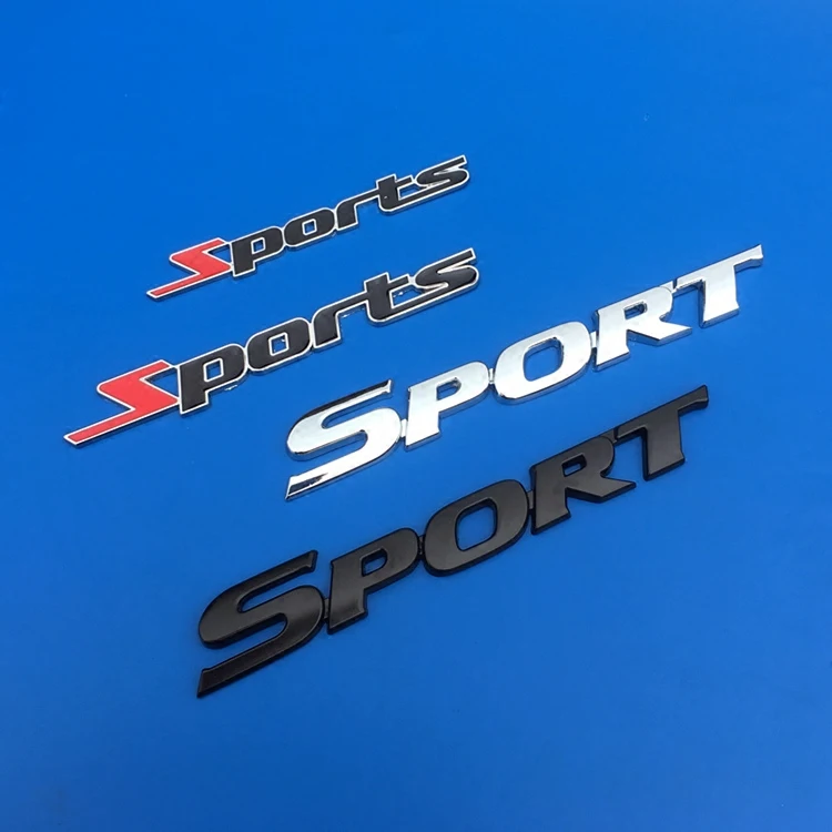 

SPORT Emblem Badge Decal Sticker SPORT Car Sports Word Letter Chrome Metal Auto Car Stickers Emblem Car Styling