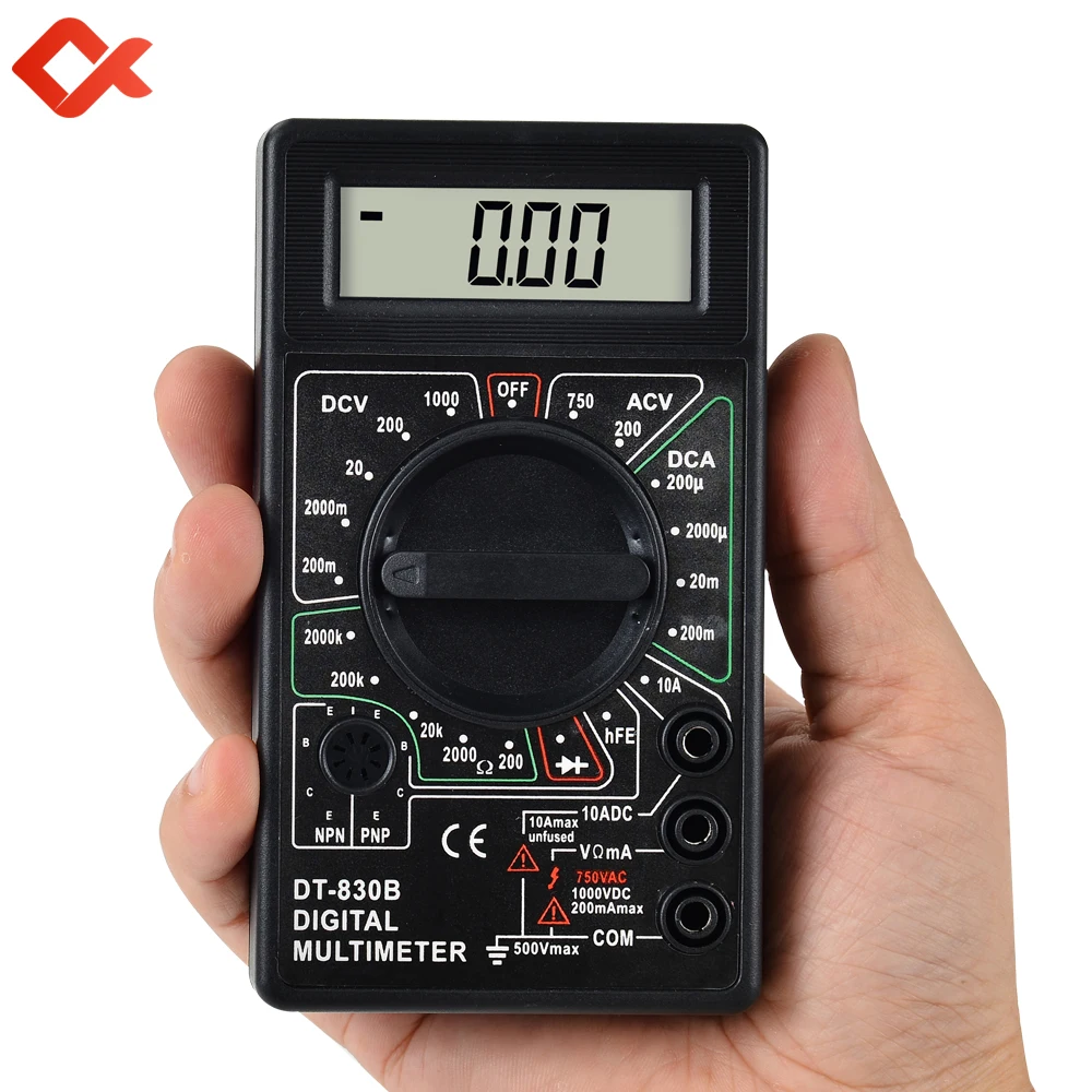 QHTITEC DT-830B Digital Multimeter Ammeter Voltmeter 3 In 1 AC DC Voltage Tester Ohm Meter hFE Electrician Tools With Test Pen