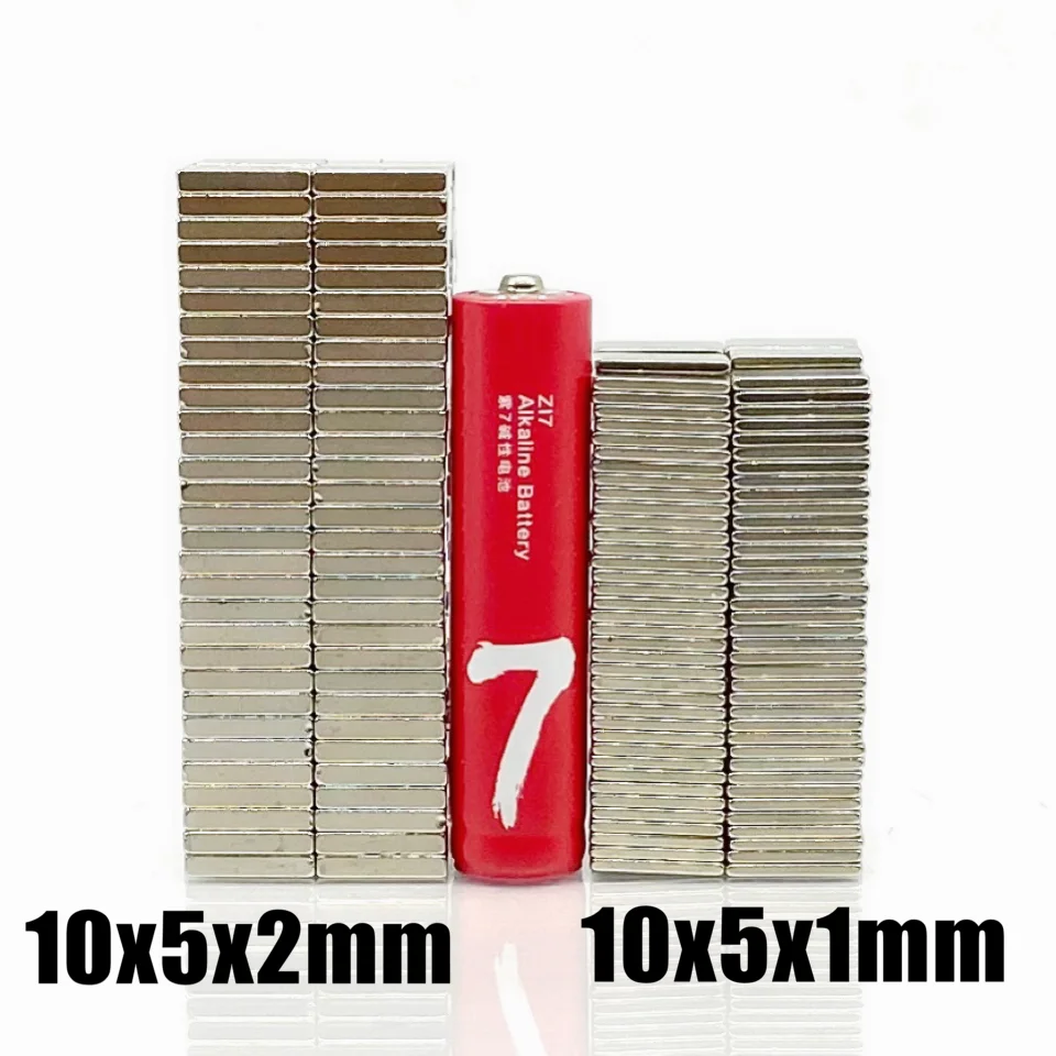 

20/50/100/200Pcs Rectangular Magnet 10x5x1 10x5x2 N35 NdFeB Block Super Powerful Strong Permanent Magnetic imanes 10*5*1 10*5*2