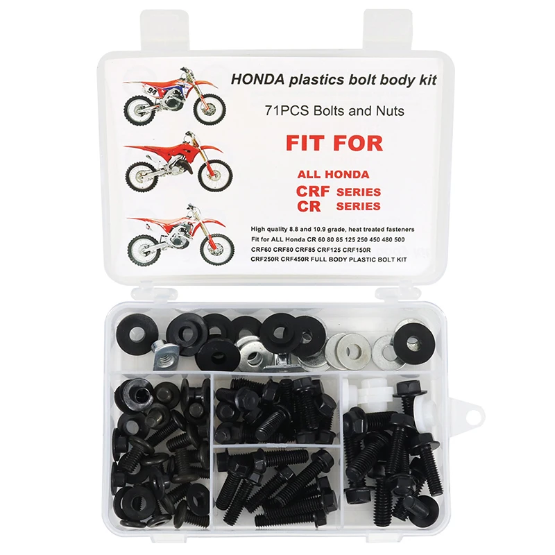 Fit for Honda CR 60 CR80 125 250 CRF150 CRF 250 CRF250R CRF450R CRF230L Plastics Fenders Body Engine Bolts Kit Plastic Bodywork