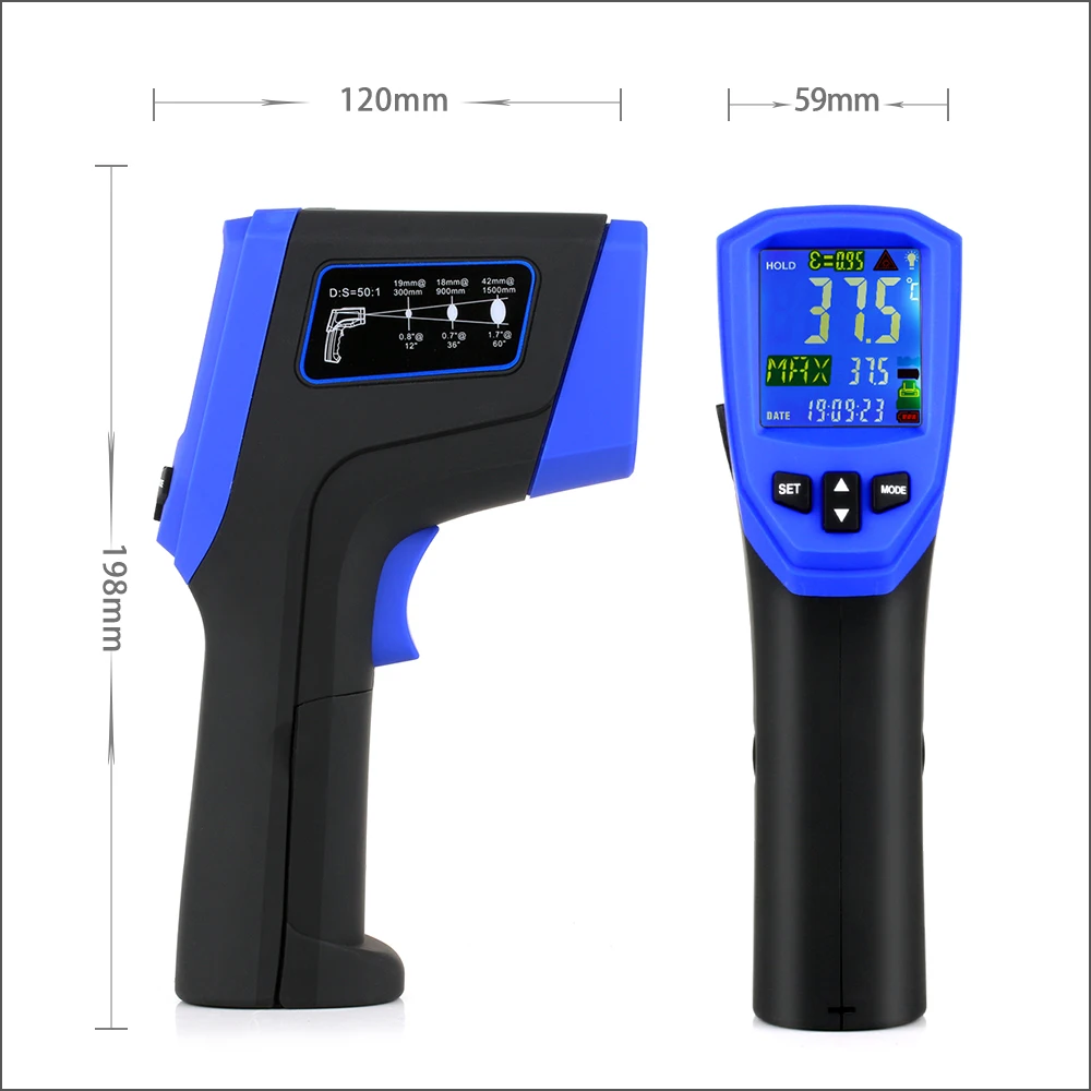 FLUS Digital Infrared Thermometer Non-contact Circular Color IR Thermometer Handheld Portable Electronic Outdoor Thermometer