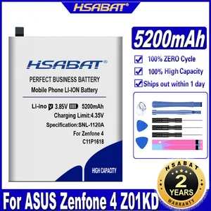 HSABAT-Bateria para ASUS Zenfone 4, Z01KD, ZE554KL, ZenFone 5 Lite, ZC600KL, X017DA, Z01KS, C11P1618, 5200mAh 12 principais vendas bateria asus zc600kl - №7