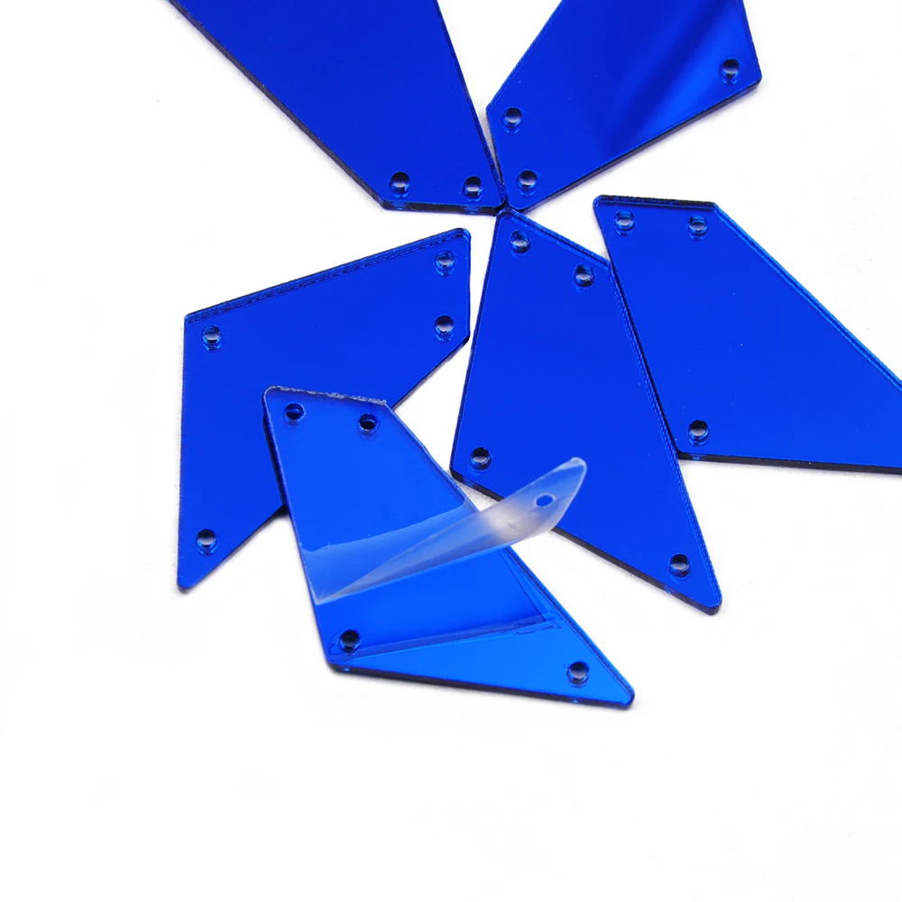 YANRUO P02 17x38mm 30 Stück Unregelmäßige Glatte Acryl-Spiegel-Applikationen Flache Rückseite Spiegel für Kleidung Nähen – Detail 5
