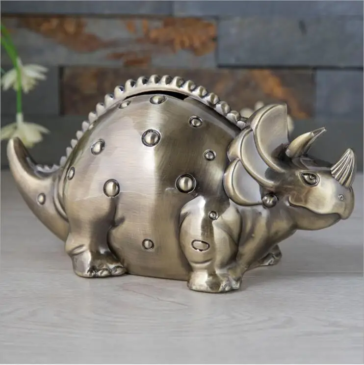 Creative Dinosaur Design Metal Cash Box Metal Money Box coin bank storage box for save money  CXG009