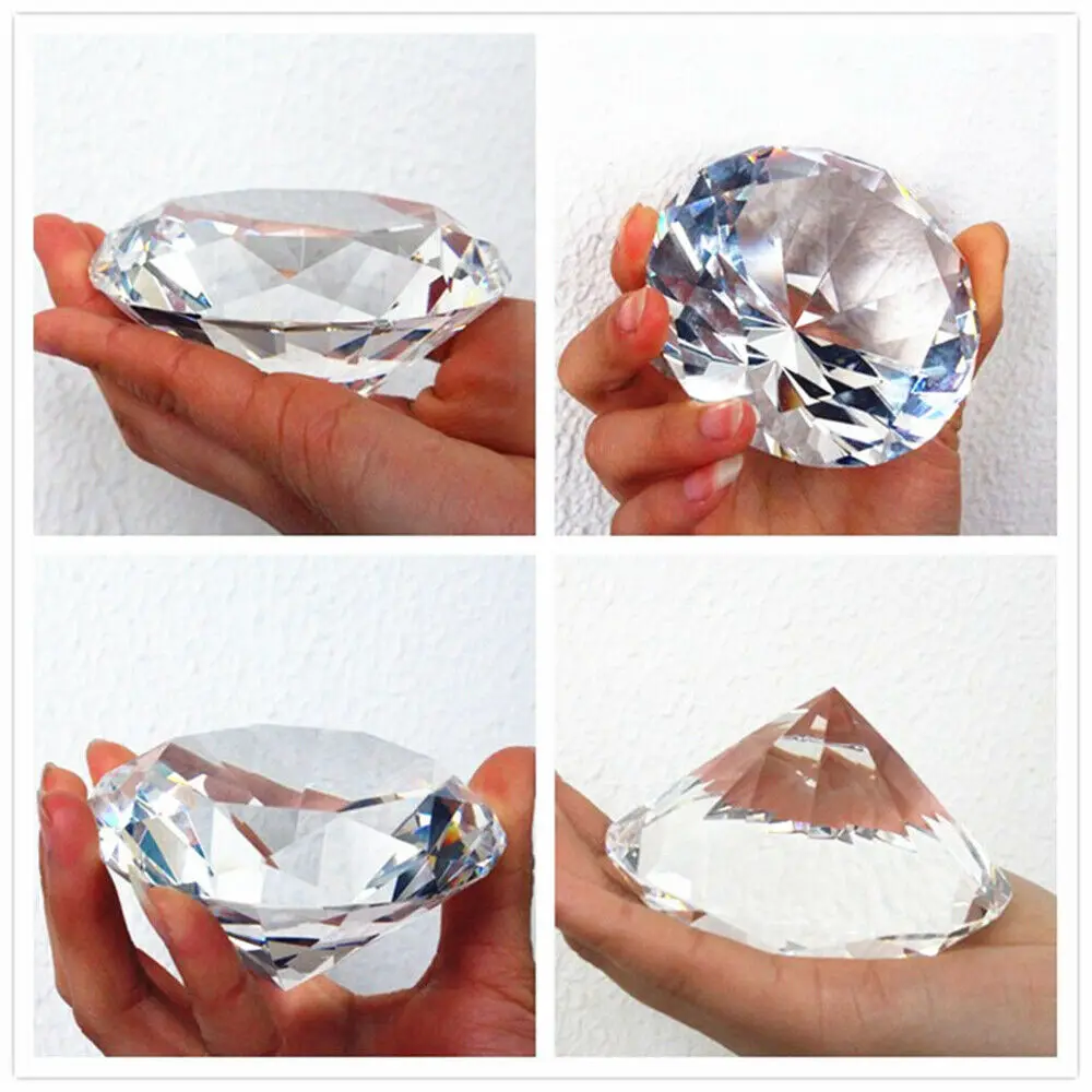 10 Farben Kristall Diamantförmiger Briefbeschwerer Dekorativer Geschnittener Glas-Riesendiamant Hochzeits-Ornament Geschenke – Detail 2