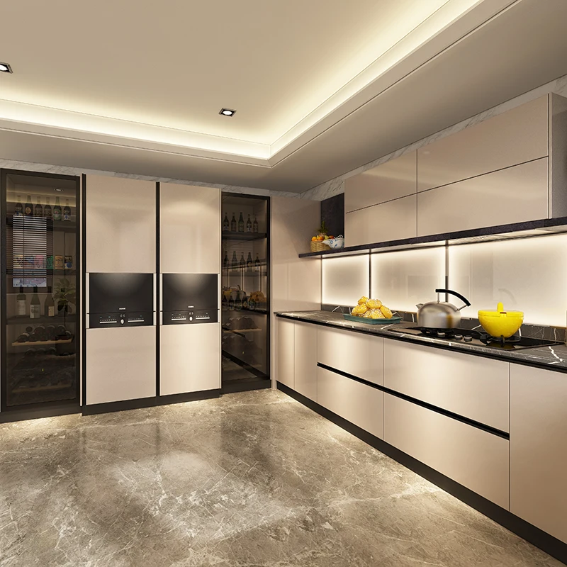 Customized kitchen decoration of integral cabinet Modern economical type of quartz stone countertop kitchen cabinet