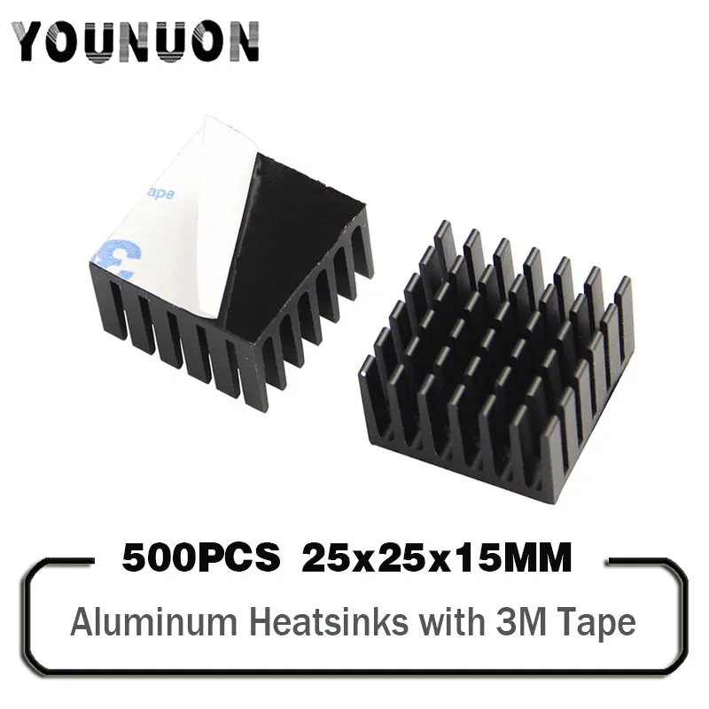 500PCS 25x25x15mm Aluminum Heatsinks for Electronic Radiator Aluminum Heatsinks