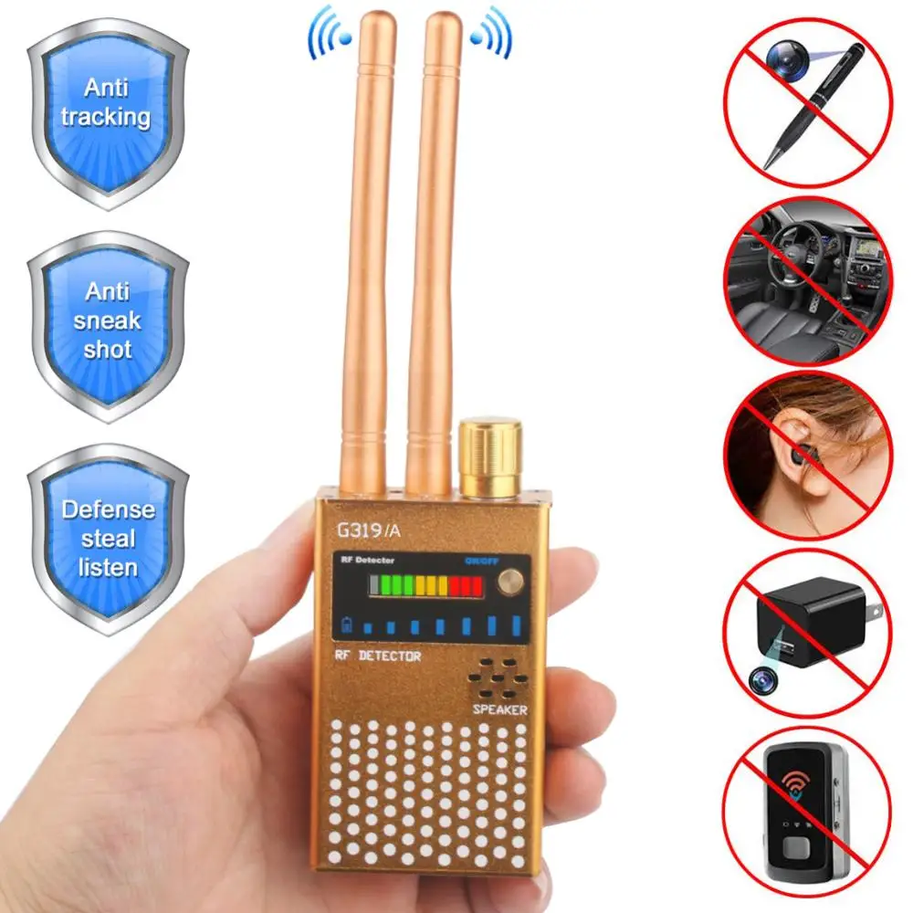 G-319A 1MHz Dual Antenna 8000MHz Anti-Spy Bug Detector Wireless RF GPS Location Dual Signal Device Finder Privacy Protect