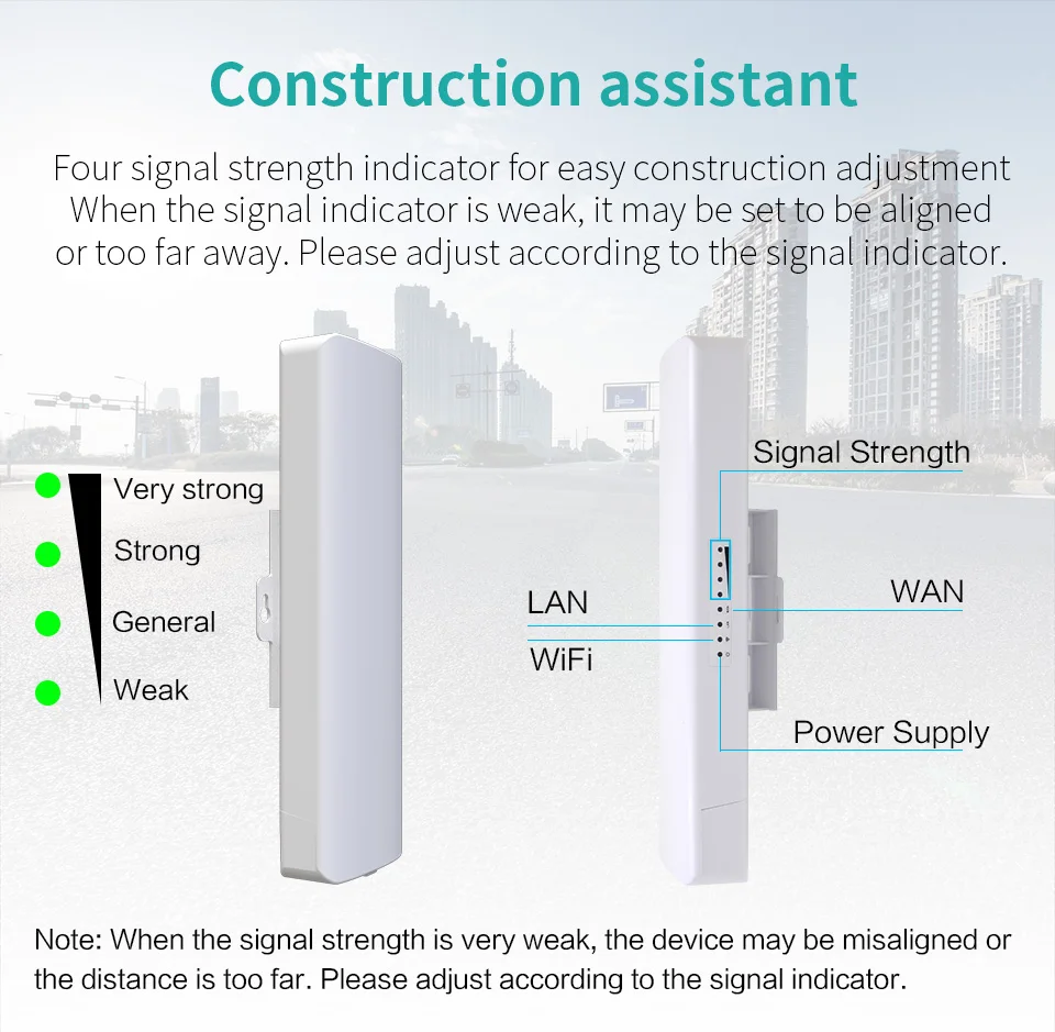 COMFAST Outdoor WiFi Bridge 3-5KM Long Rang Network Monitoring CPE Client Receive WIFI Signal Extender Transmission CF-E314N