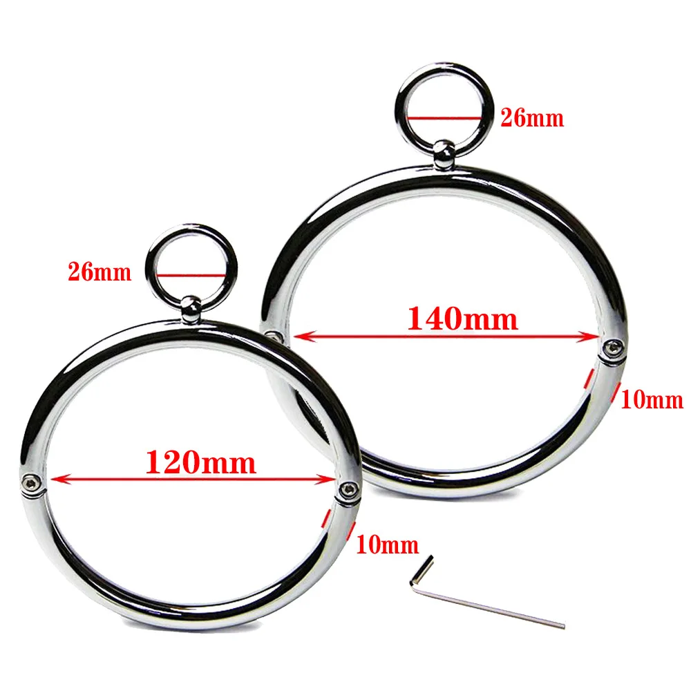 Stainless Steel Collar Neck Ring Slave BDSM Metal Collar Slave Bondage Positioning Bandage Fetish Adult Games Sex Toys For Woman