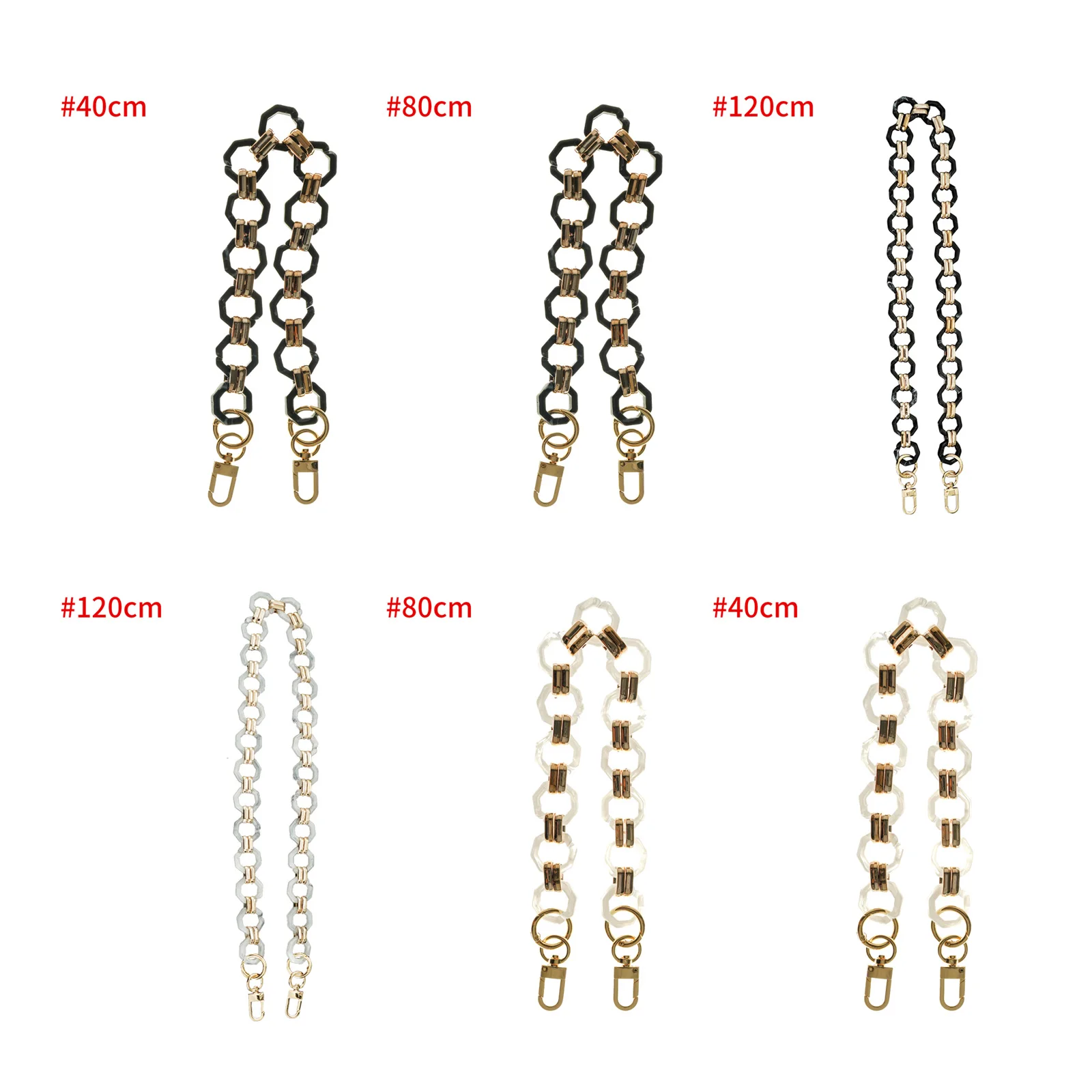 

Acrylic Resin Chain New Fashion Woman Handbag Accessories Retro Bag Chain Luxury Frosted Strap Women Clutch Shoulder Purse Chain