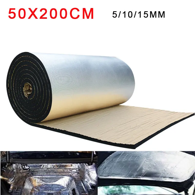 

1 Roll 50*200cm 5/10/15mm Sound Heat Proofing Car Sound Deadener Insulation Underlay Mat Car Sound Proofing Deadening Foam