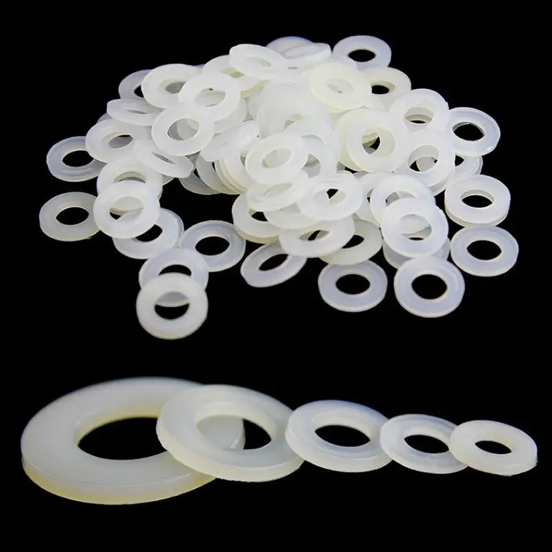 50Pcs M2/2.5/3/4/5/6/8/10/12/14/16/18/20 White Black Plastic Nylon Flat Washer Plane Spacer Insulation Gasket Rings For Screw