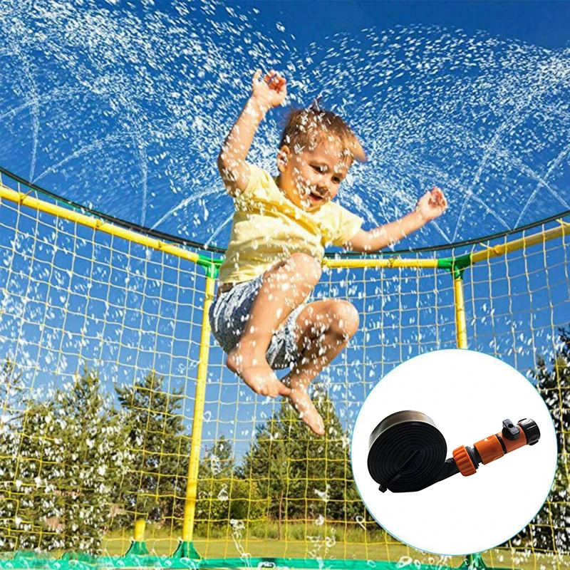 12m Summer Water Sprinkler Trampoline Sprinkler Outdoor Garden Water Games Toy Sprayer Backyard Water Park Accessories