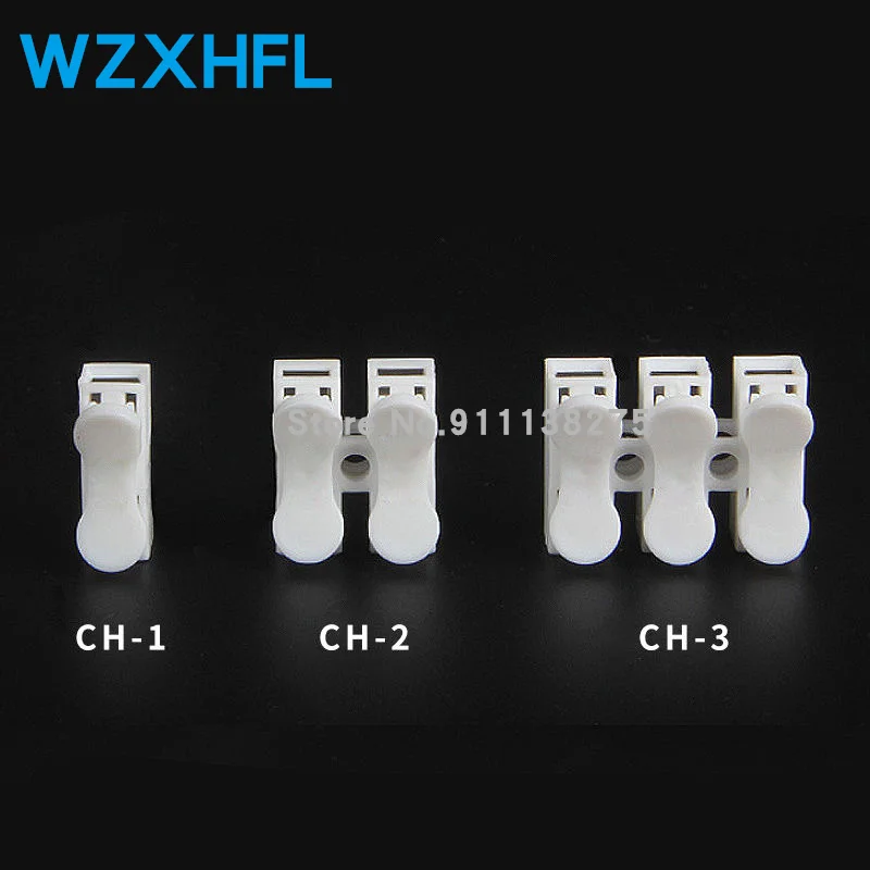 10Pcs CH-1 CH-2 CH-3 Spring Wire Quick Connector 1P 2P 3P Electrical Crimp Terminals Block Splice Cable Clamp Easy Fit Led Strip