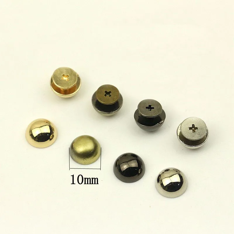 

50pcs 10mm Mashroom Head Rivet Screw Bags Hardware Handbag Studs Button Nail Feet Rivet Metal Buckles DIY Leather Craft