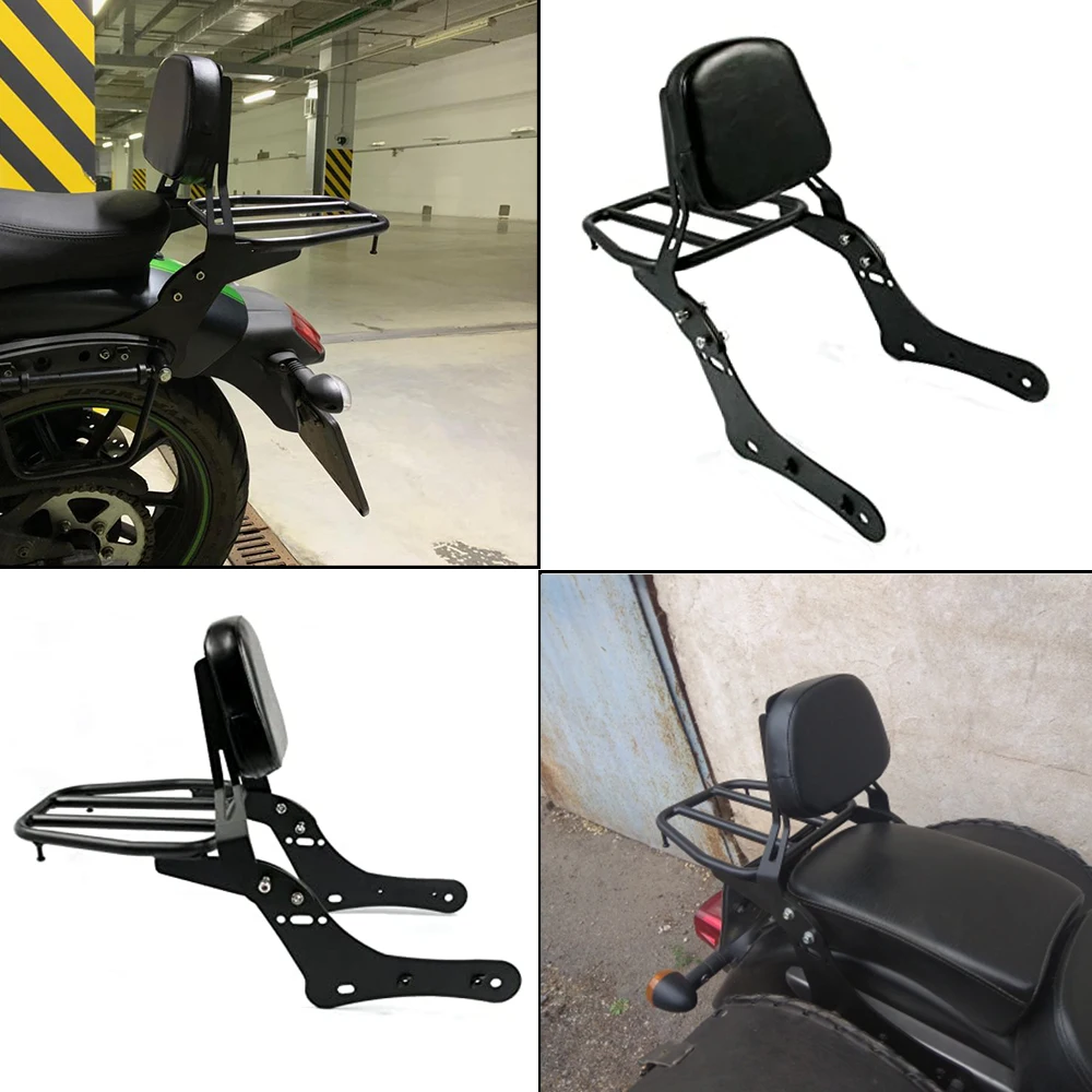 For Kawasaki Vulcan 650 S EN650 VN650 S650 650cc 2015-2023 Motorcycle Rear Luggage Rack Passenger Detachable Backrest Sissy Bar