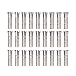 30/60pcs Carbon Arrow Inserts Aluminum Material Connecting Arrow Tips 6.2mm Dia. for Take Down Bow Hunting