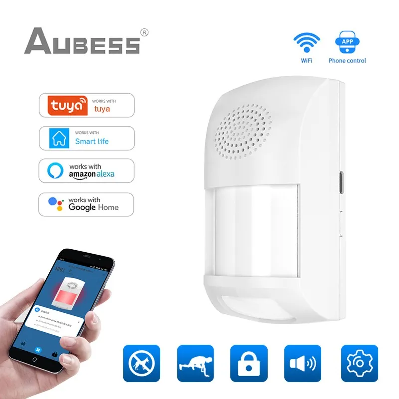 Tuya WiFi الذكية الأشعة تحت الحمراء للكشف عن الحركة الاستشعار إنذار متوافق اللاسلكية الذكية الحياة APP التحكم الصوتي أليكسا جوجل الرئيسية