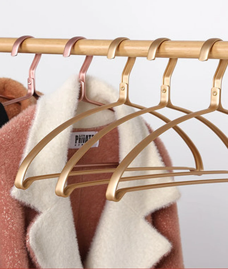 

10pcs/Lot Aluminum Alloy Hanger for Adult Non-Slip Metal No Bumps Clothes Hanging in Home Storage