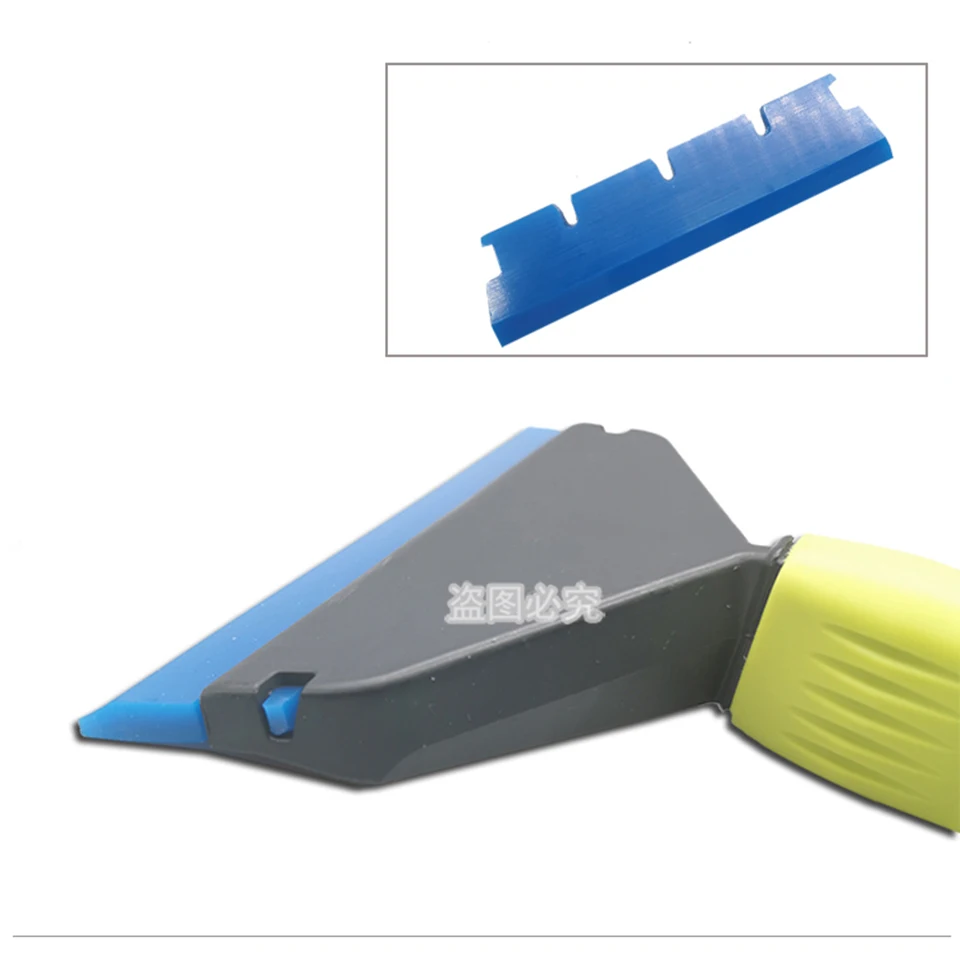 Window Tinting Vinyl Wrap Fitting Tool Similar Go Doctor Rubber Handled Grip Squeegee With Yellow/Blue Blade k130