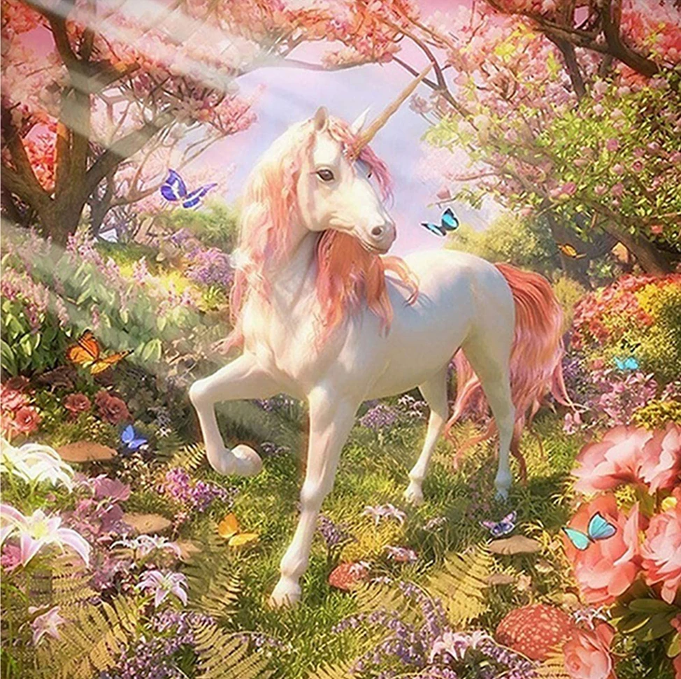 JMINE Div 5D forest garden flower unicorn Full Diamond Painting cross stitch kits art Cartoon 3D paint by diamonds