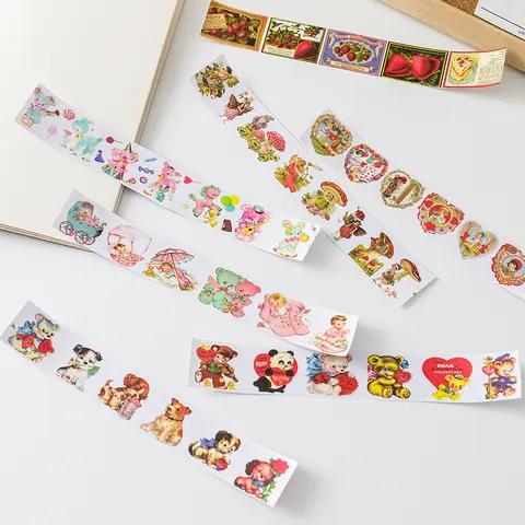 1 st/1 parti Washi Masking Tapes Djur Jordgubbstårta Dekorativ Självhäftande Scrapbooking DIY Papper Japanska Klistermärken 5 m 10 best sales jordgubbs-washitejp - №6