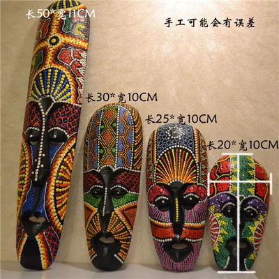 Thai handmade African stippling mask face makeup farmhouse restaurant living room bar wall decoration mask pendant