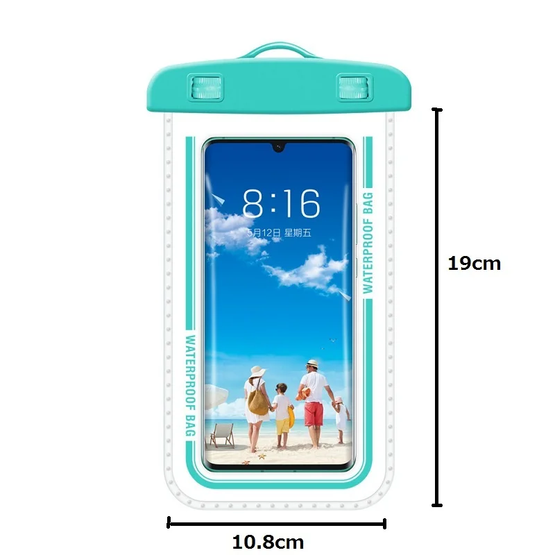 7 Inch Big Screen Phone Waterproof Bag PVC Clear Phone Case Pouch For Water Games Beach Diving Surfing Skiing Swimming Dry Bag