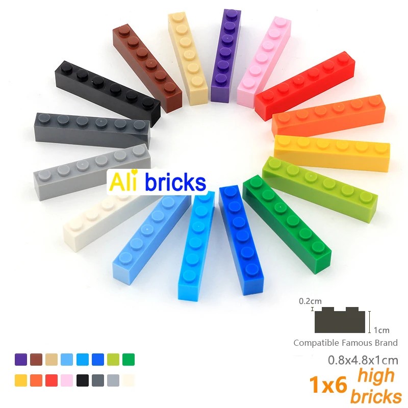 12pcs/lot DIY Blocks Building Bricks Thick 1X6 Educational Assemblage Construction Toys for Children Size Compatible With 3009