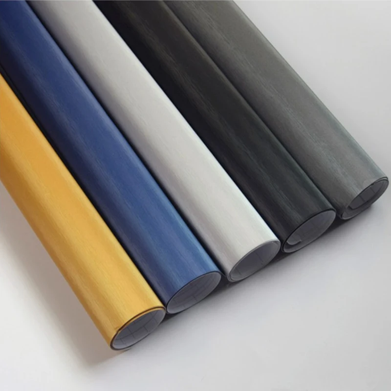 50cmx300cm Black Silver Blue Gray Brushed Aluminum Car Wrap Vinyl Film Sheet Motorcycle Automobiles Car Sticker Decal