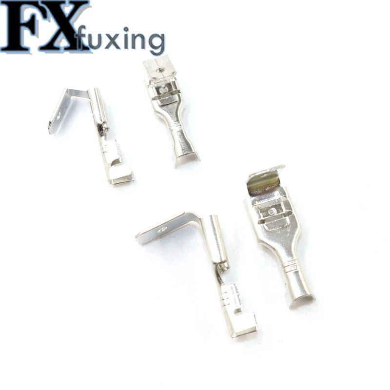 50Set 6.3mm 4.8mm  Against The Back Shoulder Of Male and Female Plug Spring Terminals Inserted Cold Terminal With Case Connector