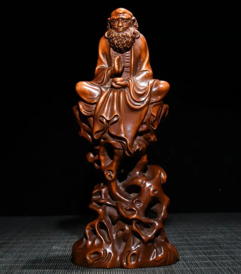 

Archaize seiko Hand-carved boxwood Bodhidharma Patriarch household decoration crafts statue