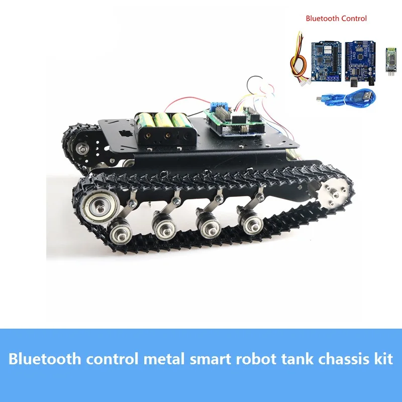 Tất Cả Kim Loại Chống Sốc RC Robot Khung Gầm Xe Tăng Bộ & Điều Khiển Không Dây Bộ Kim Loại Theo Dõi, lăn Chịu Lực DIY Cho Arduino