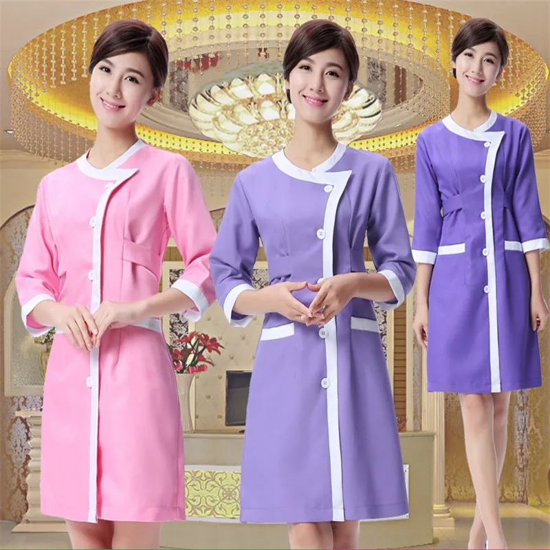 

Lightweight and breathable beauty salon waiter overalls Beautician uniform Beautician coat robe