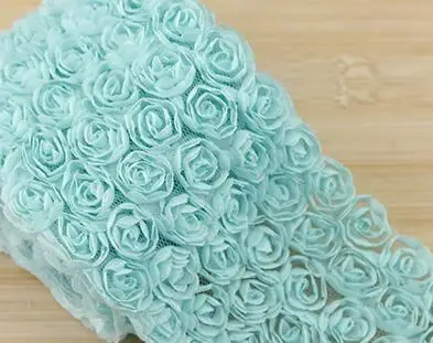 5Yd/lot  14 Color DIY Bowknot  Lace Fabric  6 Rows 3D Rose Lace Trim Phone Beauty Lace RS630