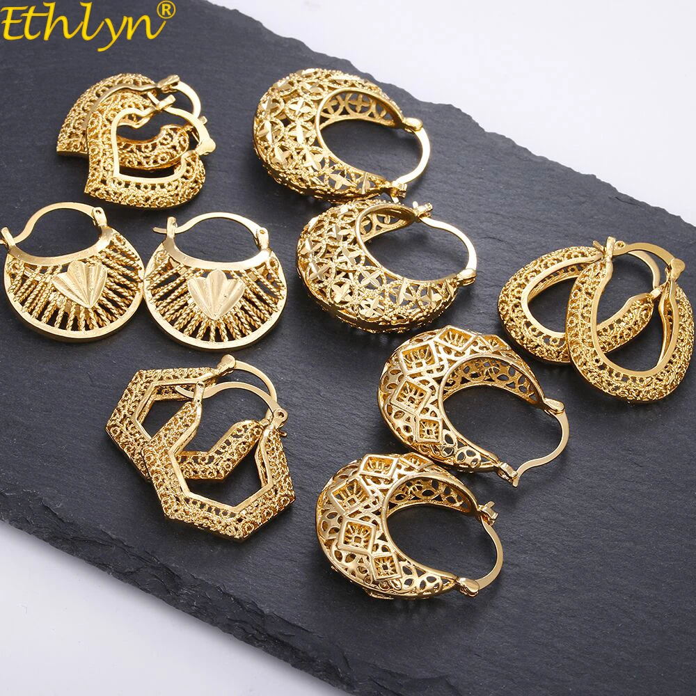 Ethlyn Ethiopian /African Cute Earrings for Girls/Kids /Ladies Gold Color Jewelry Small Earring Gifts E102