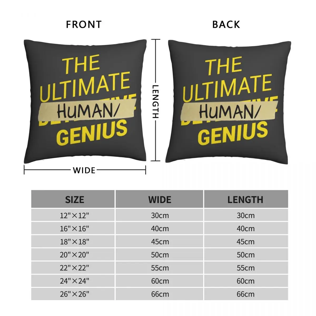 B99 Ultimate Human Slash Genius Square Pillowcase Polyester Linen Velvet Pattern Zip Decor Car Cushion Case 45x45