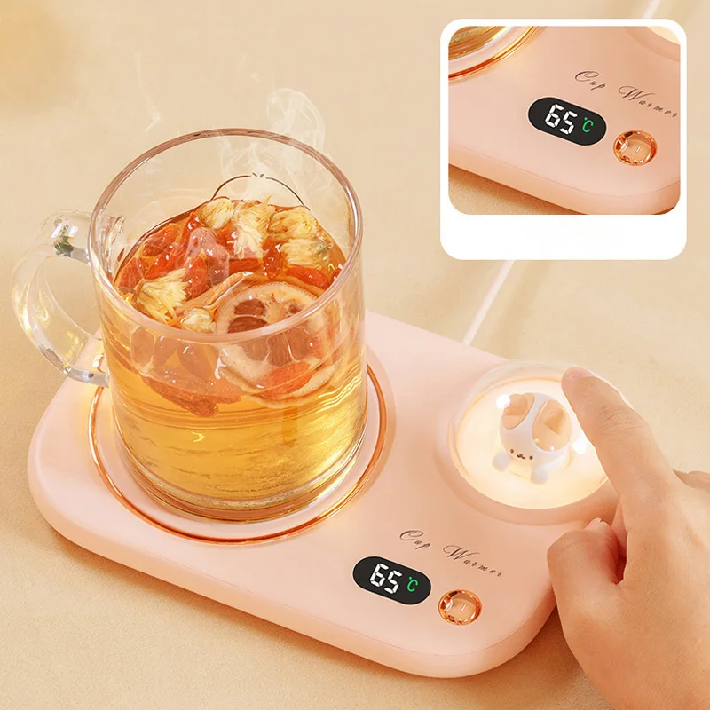 Calentador de taza de café de 220V, posavasos de calefacción de 3 engranajes, almohadilla de calefacción termostática inteligente, plato caliente, taza de café de leche caliente, calentador de 25W