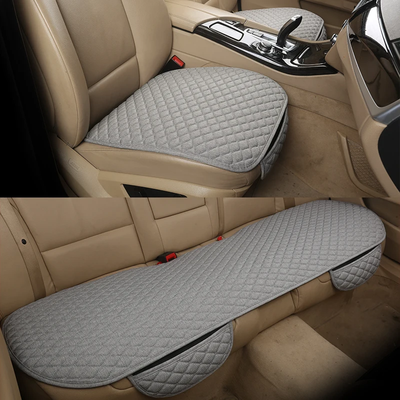 Flax Car Seat Cover Cushion Universal Front Rear Back Seat Cover Car Chair Breathable Protector Mat Pad 5 Colors New