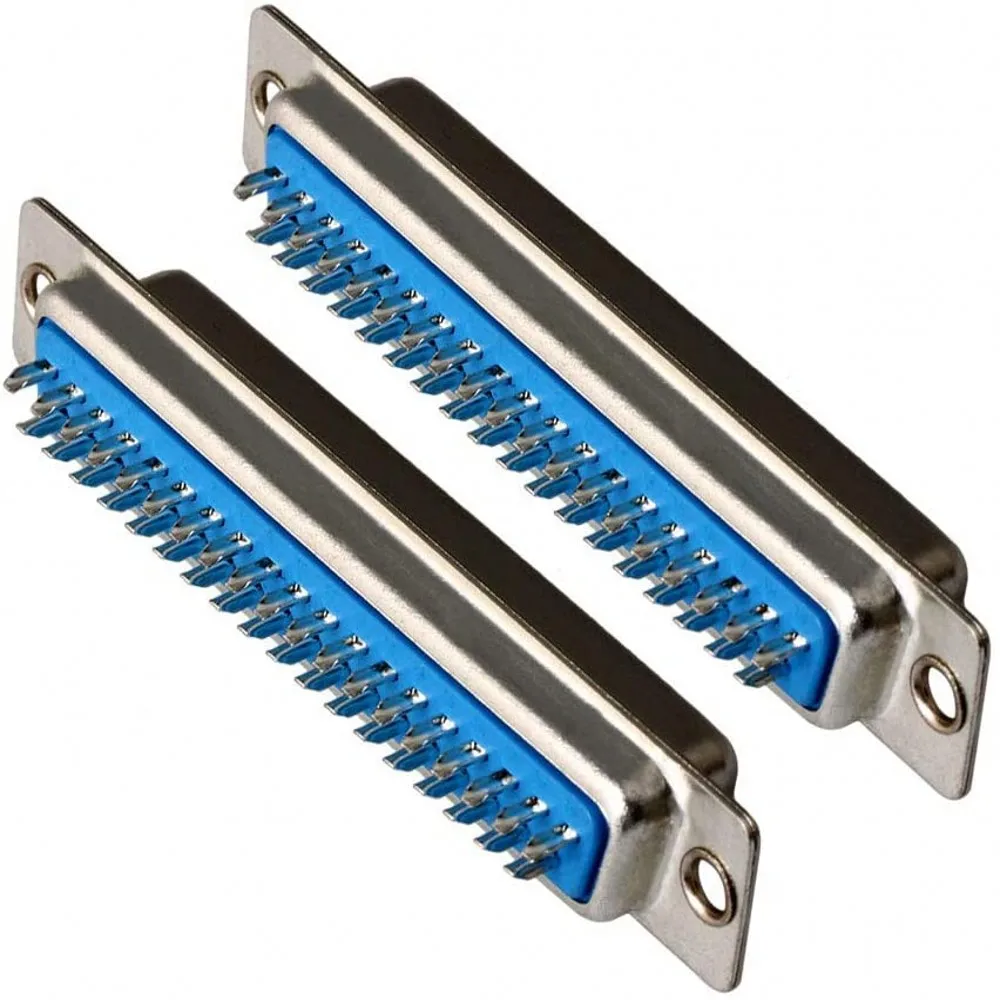 100Pcs DB9 DB15 DB25 DB37 Hole/Pin VGA Female/Male Blue Welded Connector RS232 serial port socket DB D-SUB adapter 9/15/25/37Pin