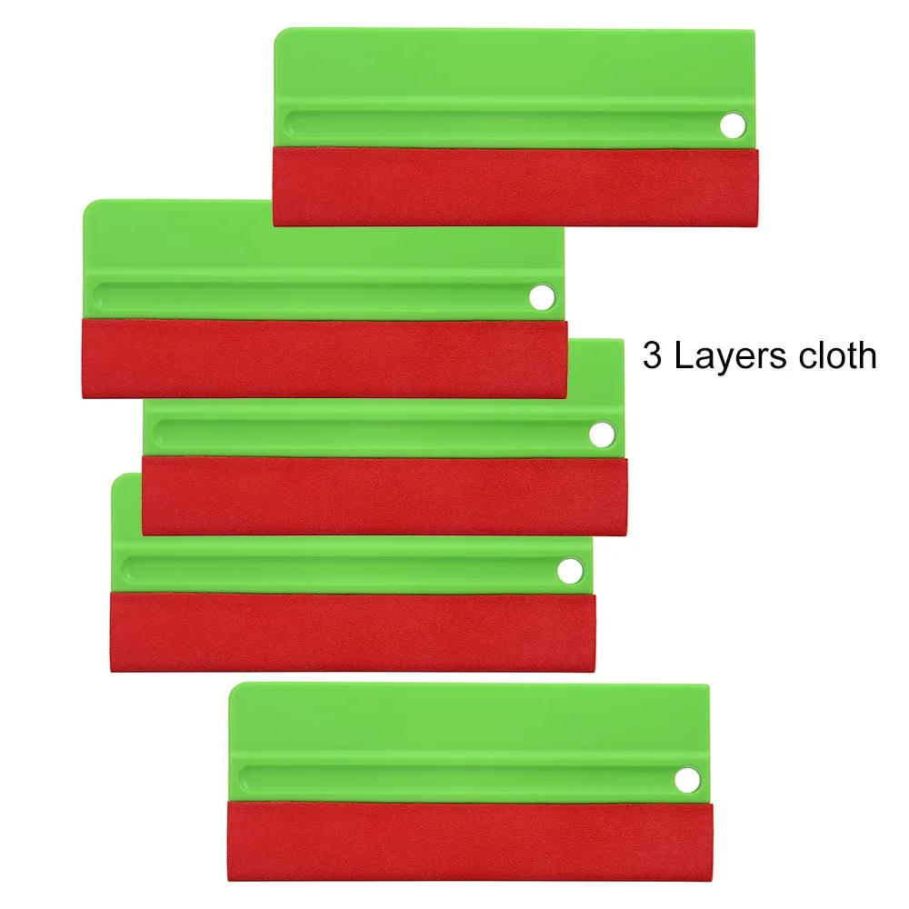 

FOSHIO 5 шт. 3 слоя без царапин водонепроницаемый тканевый скребок углеродное волокно виниловая пленка оболочка искусственная тонировка инструмент для очистки автомобиля