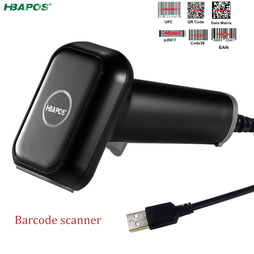 1D/2D Barcode Scanner High-performance QR Code Wired High-speed Global Exposure PDF417 Data Matrix Usb Reader For Store Payment