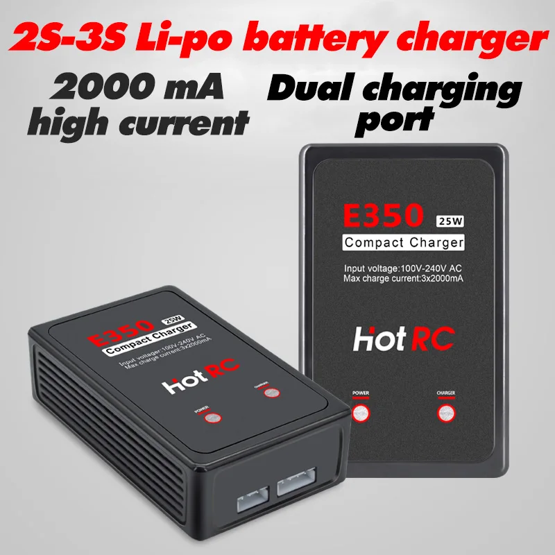 Hot sale RC E350 balance charger 2S-3S lithium battery 2A charger 25W power supply 2000mA high current model aircraft use