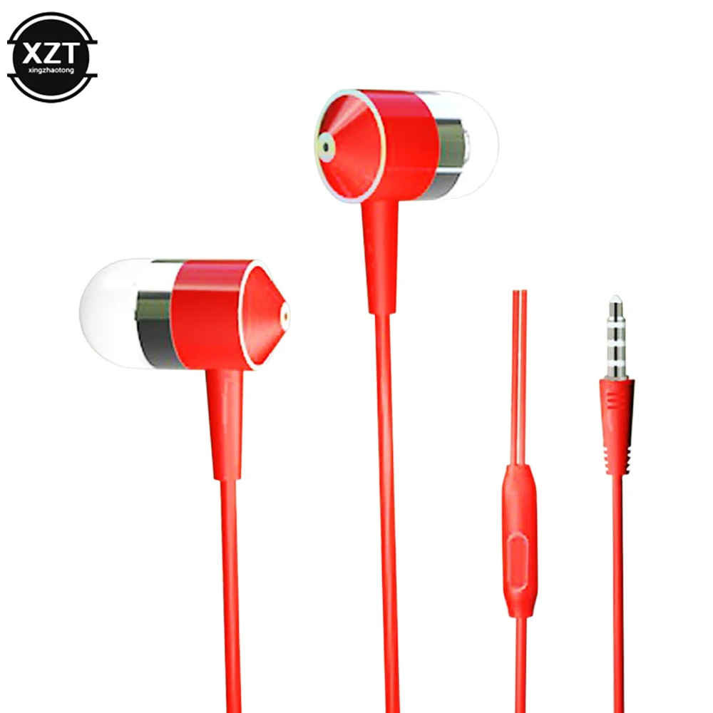 Portable Subwoofer Stereo Headset In-Ear Mobile Phone Earphones With Wheat Headphones Wired Universal Mobile Phone Earphones