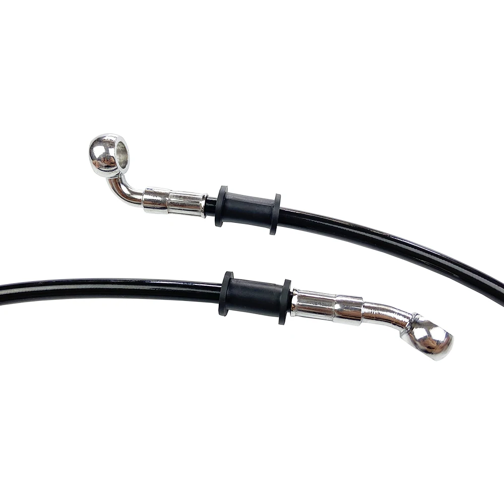 Black 400mm To 2200mm 28°-90° Motorcycle Hydraulic Reinforced Brake Clutch Oil Hose Line Pipe For  ATV Dirt Pit Racing Bike