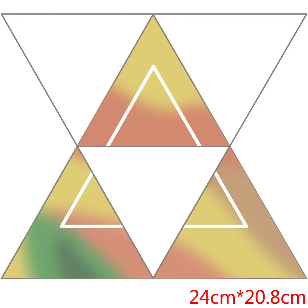 Retro Polygon Transfer Sticker For Clothes Heat Transfer Stickers For Tops Patches For Clothing Appliques Patch Thermocollant