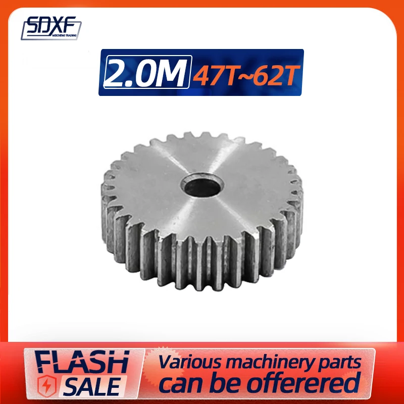 

2M Plane Gear Cylindrical Flat Gear 45# Carbon Steel, 47 Teeth to 62teeth Processing Holes Need to Be Processed By Themselves