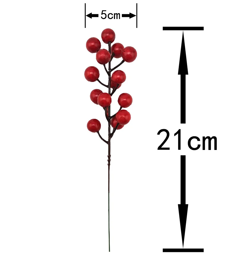 (5pcs/pack) Berry Bunch Simulation Fruit Artificial Pearl Flower Stamens Cherry Wedding Handmade DIY Christmas Tree Decorate